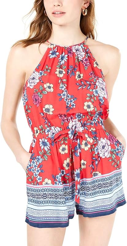 Be Bop Womens Floral Romper